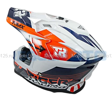 Шлем Kioshi TR кроссовый (H637) Размер-M (Чёрный/Белый/Оранжевый)