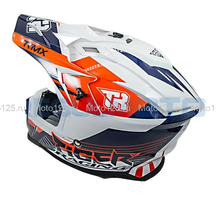 Шлем Kioshi TR кроссовый (H637) Размер-L (Чёрный/Белый/Оранжевый)