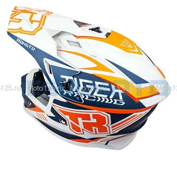 Шлем Kioshi TR кроссовый (H637) Размер-2XL (Серый/Синий/Оранжевый)
