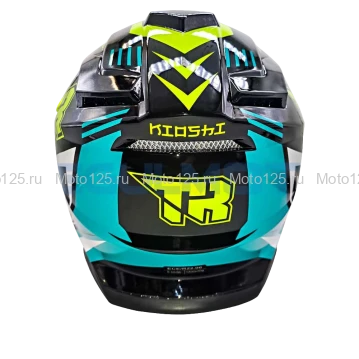 Шлем Kioshi TR кроссовый (H637) Размер-XL (Чёрный-Зелёный-Белый)