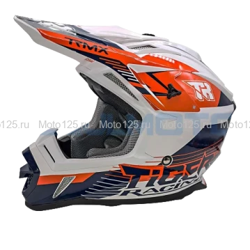 Шлем Kioshi TR кроссовый (H637) Размер-L (Белый/Синий/Оранжевый)