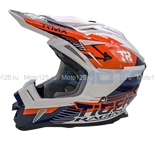 Шлем Kioshi TR кроссовый (H637) Размер-M (Белый/Синий/Оранжевый)