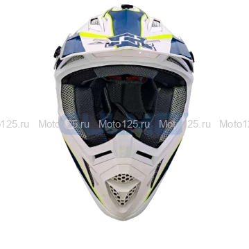 Шлем Kioshi TR кроссовый (H637) Размер-XL (Белый/Синий/Зелёный)