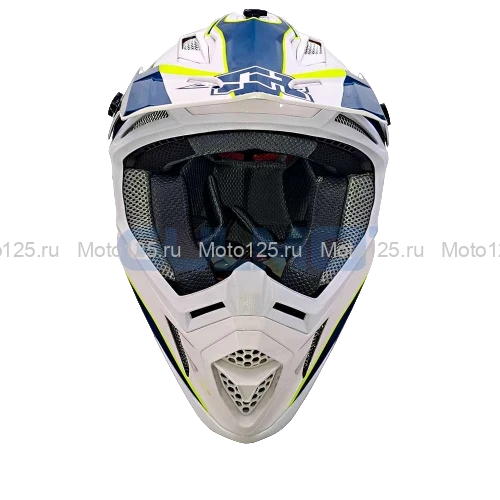 Шлем Kioshi TR кроссовый (H637) Размер-XL (Белый/Синий/Зелёный)