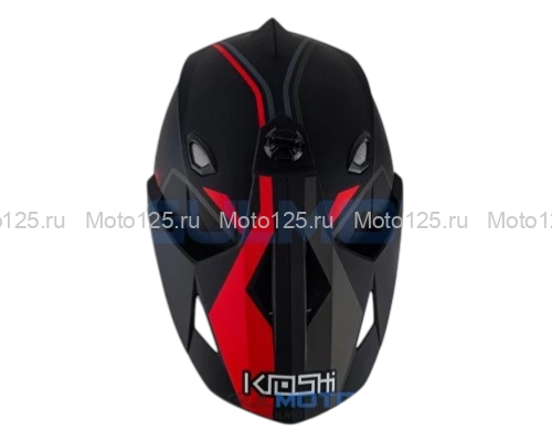 Шлем KIOSHI Fighter 802 мотард с очками Размер-M ( Черный/ серый/ красный )