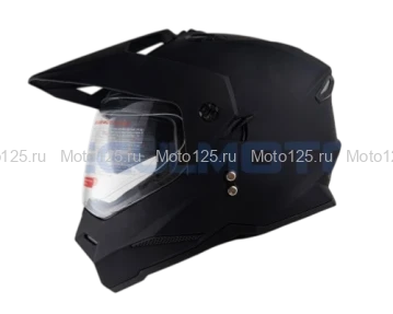 Шлем KIOSHI Fighter 802 мотард с очками Размер-М ( Матовый черный )