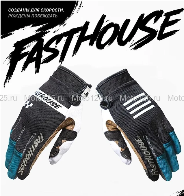 Мотоперчатки FASTHOUSE , размер: XL, цвет:(черный/белый)