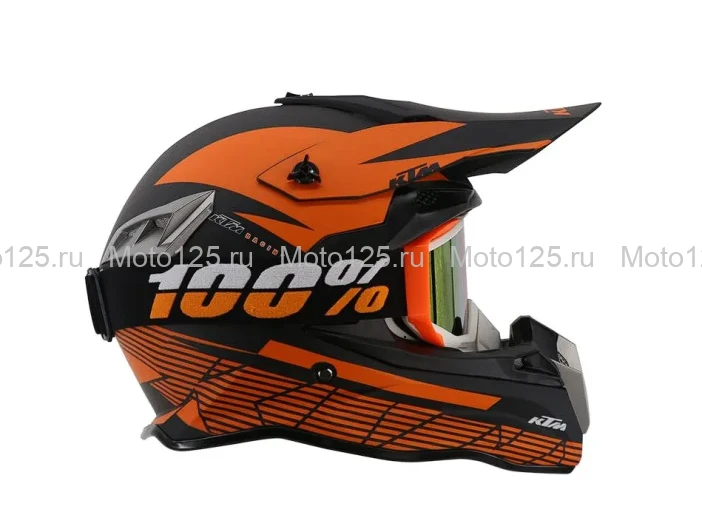 Мотошлем KTM цвет:(черный матовый, оранжевый) размер: XL